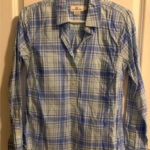 Women’s Vineyard Vines Green and Blue Plaid Shirt